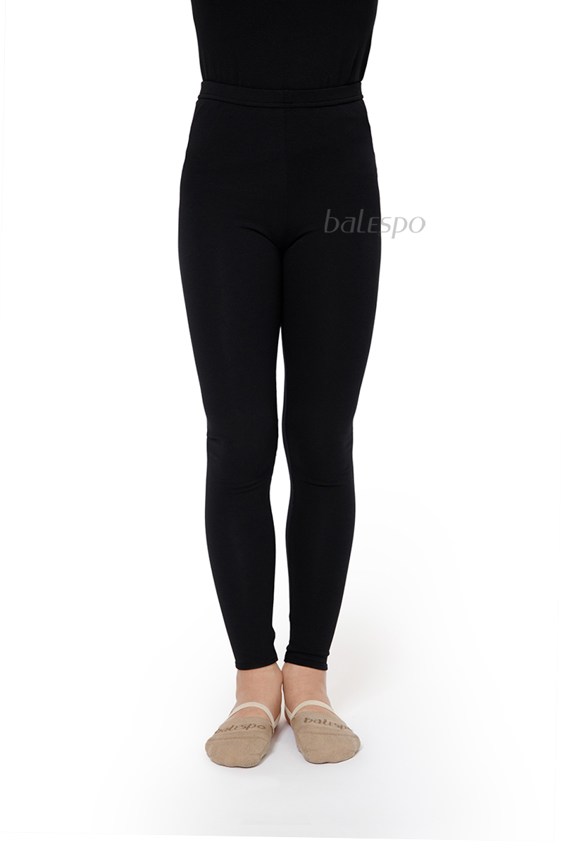 Ankle length gymnastic leggings BALESPO BC520-100 (cotton) black size 44 (164)