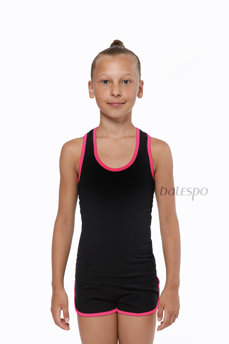Gymnastic shorts BALESPO RGC 620-100.2 black with turquoise trim size 30 (122) 