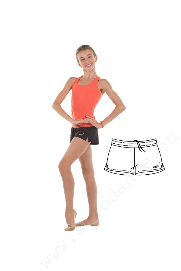 Loose gymnastics shorts with side slits SOLO RG762 size 170