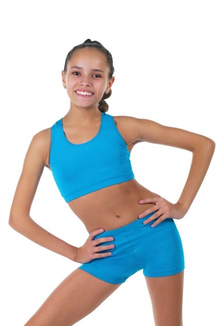 Colorful gymnastics shorts SOLO RG754-177 fuchsia, size 152