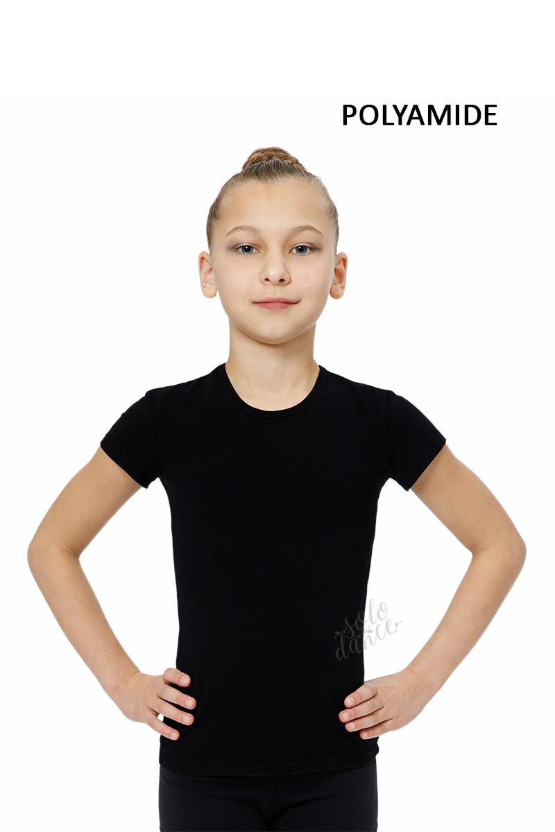 Gymnastics tight-fitting t-shirt BALESPO BC210-100 Black Size 46 Tight-fitting sport t-shirt with short sleeves