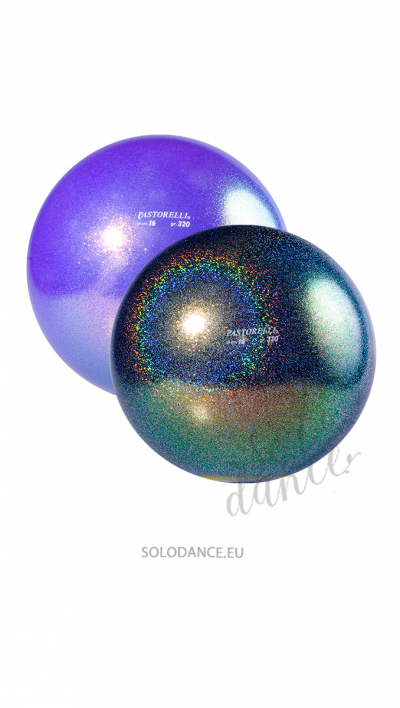 Rhythmic gymnastics ball  PASTORELLI GLITTER HV SKY BLUE- 16 cm 02067