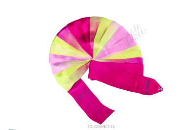 Gymnastic ribbon SHADED 6,40 m  FIG  Magenta-Lime Green-Pink 02862